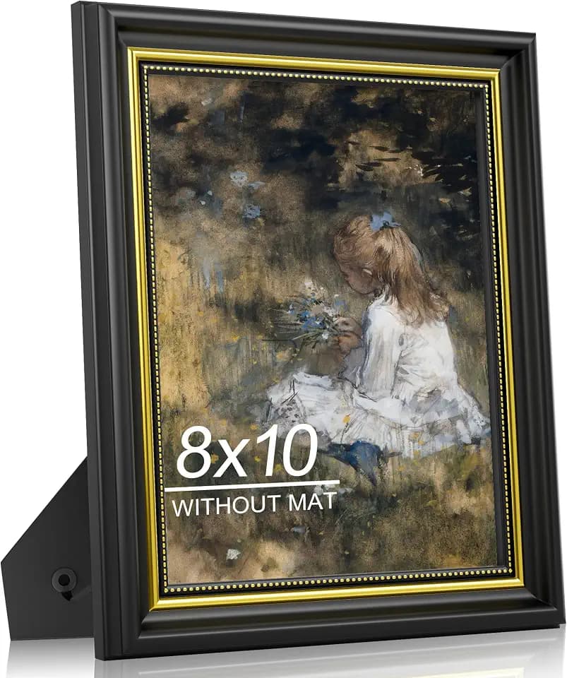 Abtgt Ornate Vintage Style 8x10 Picture Frame,With Real Glass Black