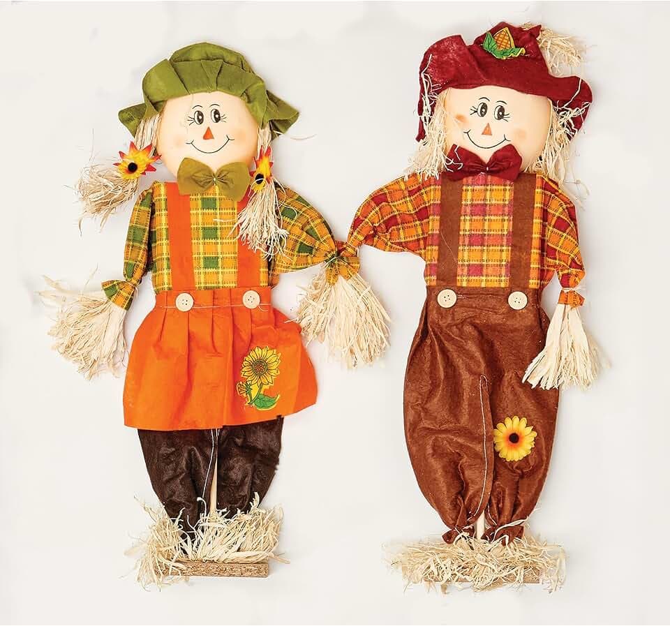 Worth Imports 24" Standing, Set of 2 Scarecrow, Multicolor (405515)
