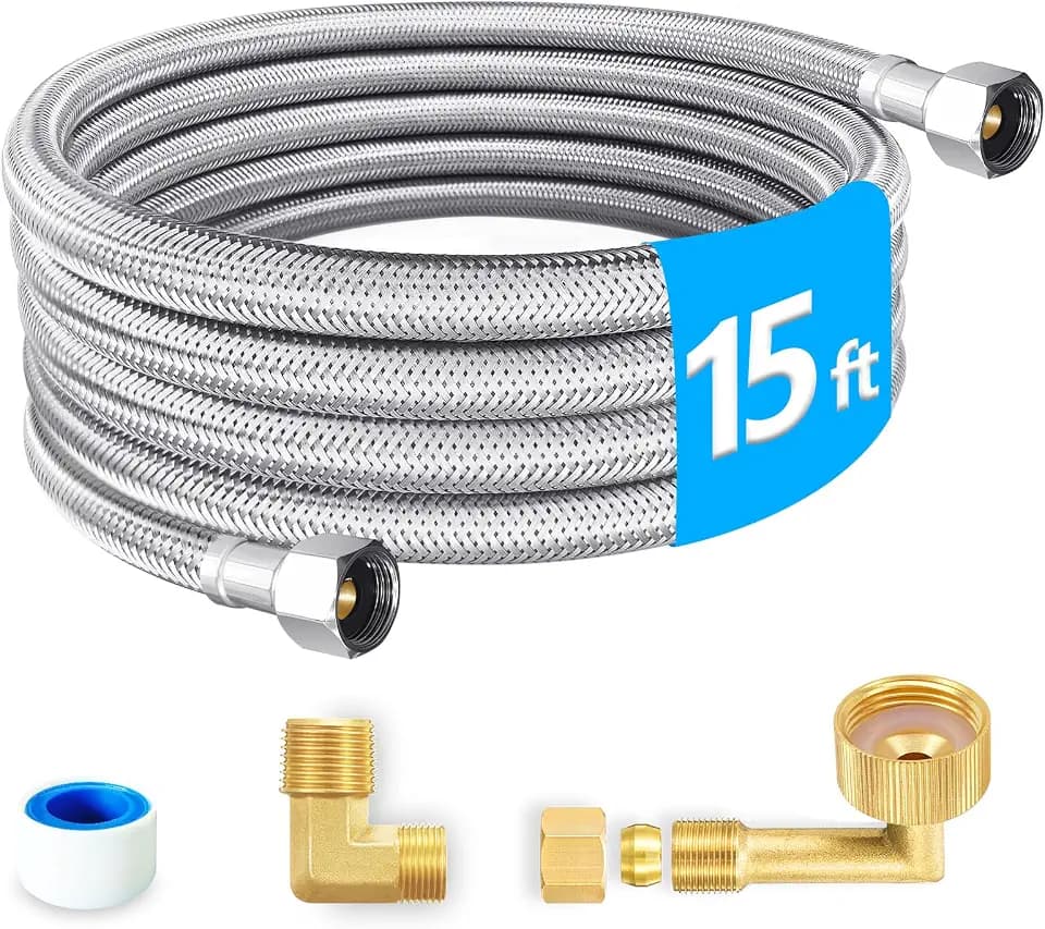 Dishwasher Installation Kit - 15 FT,Food Grade PEX Inner Hose with 2 Elbows