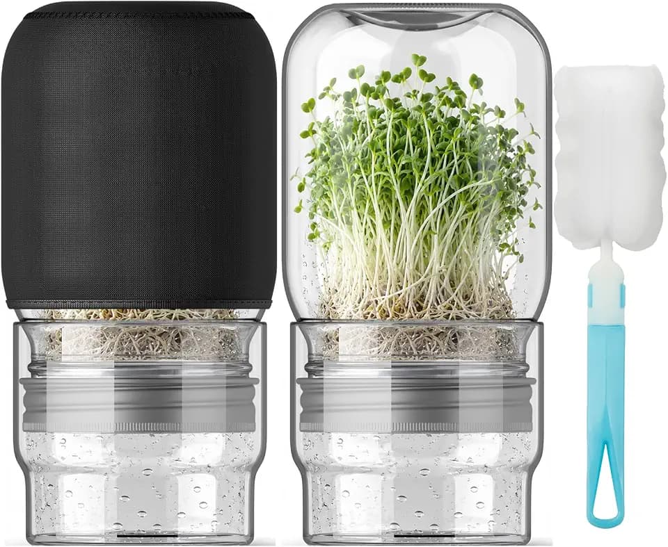 Pawfly Sprouting Jar Kit with 16.9 Oz (500 mL) Mason Jars， 2 Packs