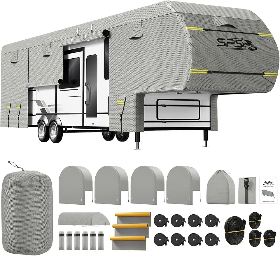 5th Wheel RV Cover 29-33ft, 8-Layer Waterproof Camper Cover