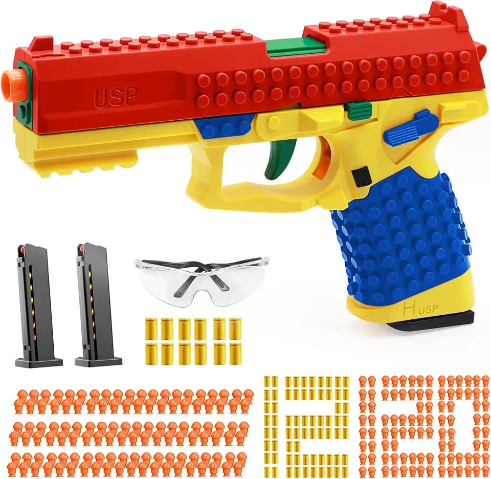 Toy Gun Pistol, Automatic Shell Ejection Toy Gun, Automatic Reloading Rebound Pistols for Shooting Game Educational Toys Gifts for Kids Boys Girls