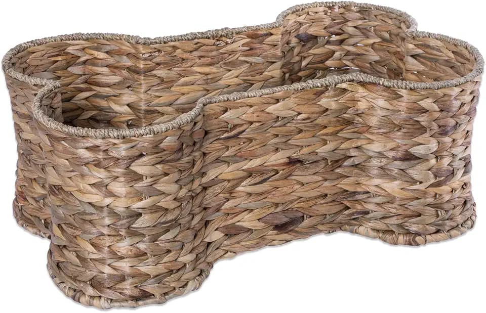 Bone Dry Pet Storage Collection Hyazinthe Spielzeugkorb, Knochenform, natürlich, groß