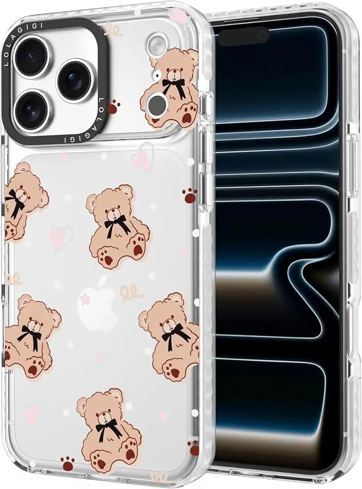 Case for iPhone 17 Pro Max Cute Brown Bear Cartoon Pattern