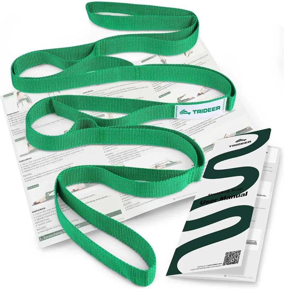 Trideer Leg Lifter Strap, Non-Elastic Stretching Strap with Loops for PT