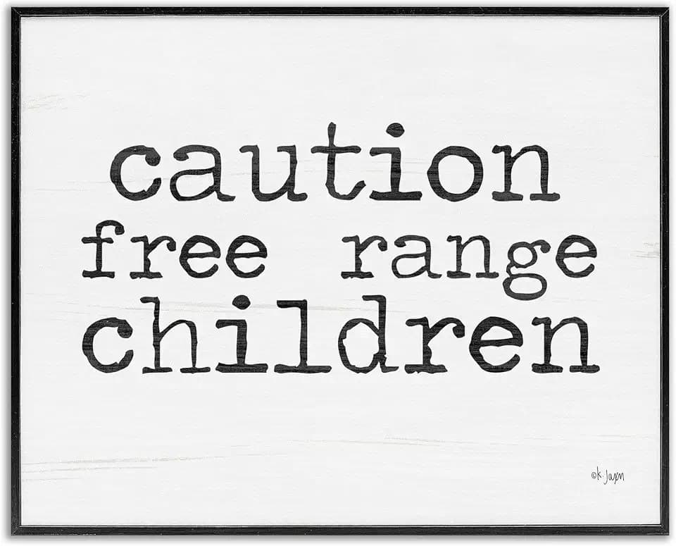 'Free Range Children Phrase'| Framed Giclee Art