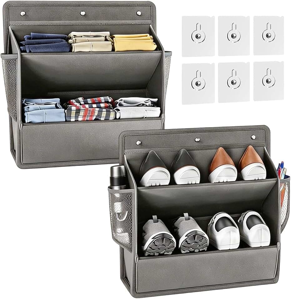 2er-Pack hängender Türorganizer,Schuhorganizer,multifunktionaler Hängeorganizer für Camping, platzsparende Aufbewahrung, robustes Wohnmobil-Zubehör & Wohnwagen-Gadgets (Grau)