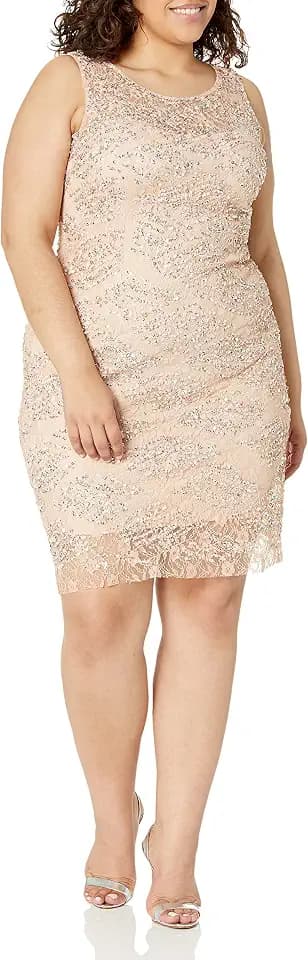 Adrianna Papell Women's Beaded Lace Sheath Dress