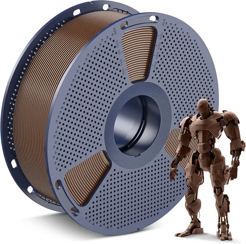 SUNLU PLA Braun Filament 1.75mm, 3D Drucker Filament PLA, Maßgenauigkeit +/- 0,02mm, Sauber Gewickelte 1KG Spule (2,2 lbs) für Meisten 3D Drucker, Kaffeebraun 1000g