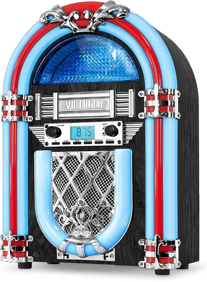 Victrola Redding - Bluetooth Jukebox Speaker with Lightshow - Silver