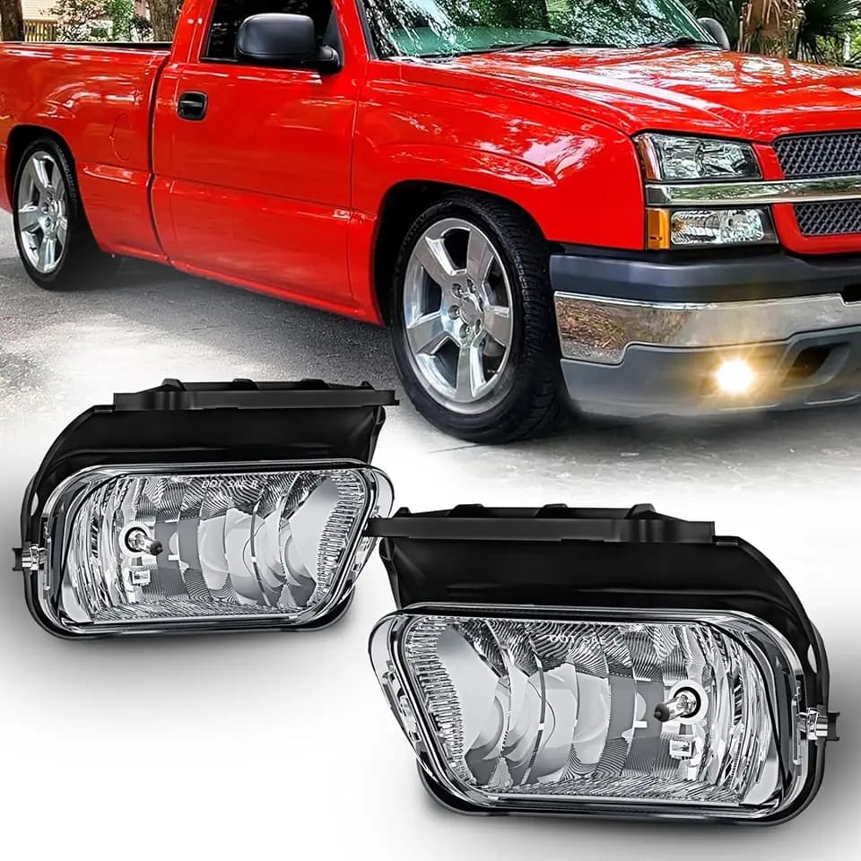 Fog Lights for Chevy Silverado 2003-2006 All Models,Avalanche 2002-2006,Bumper Driving Fog Lamps Replacement,Halogen Bulbs,One Pair