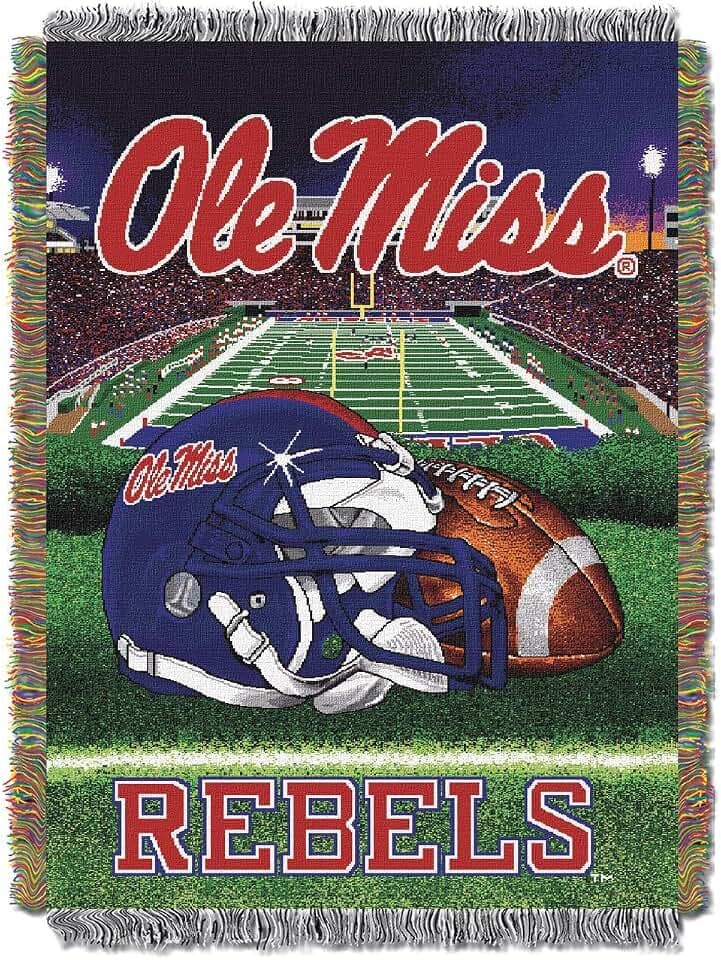 Officially Licensed NCAA "Home Field Advantage" Woven Tapestry Throw Blanket, 48" x 60", Multi Color