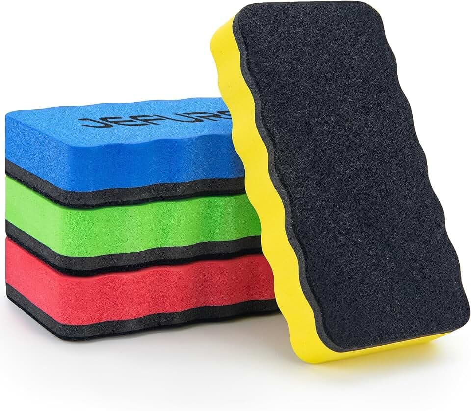 Magnetisch Whiteboard Schwamm, 4 Stück, 4 Farben