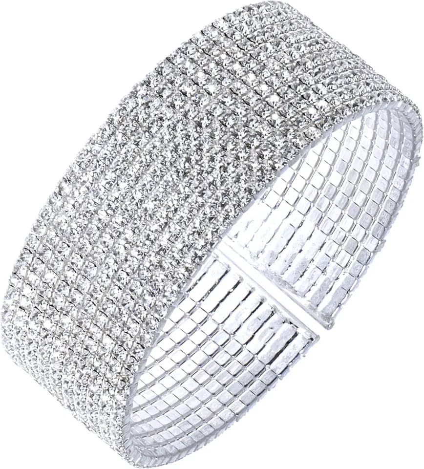 Anne Klein Classics Silvertone Crystal Cuff Bracelet