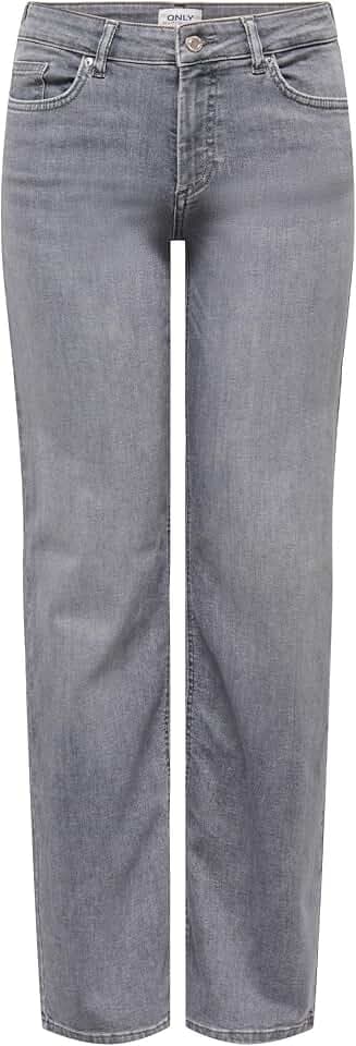ONLY Female Straight-Fit Jeans ONLBLUSH Mittlere Taille Gerade geschnitten Jeans