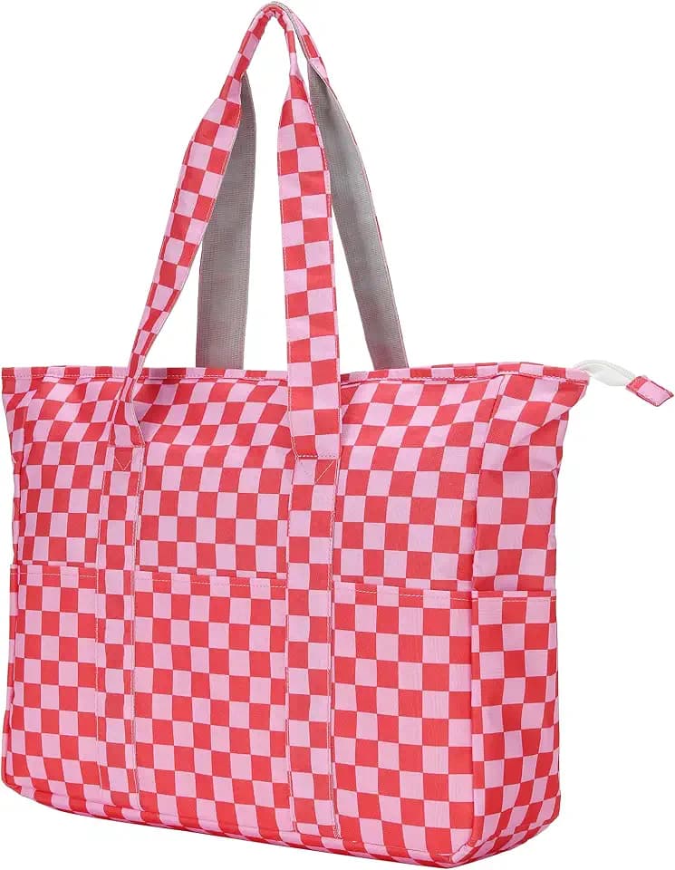 Lovelinks21 Large Tote Bag for Women with Zipper Utility Work Travel Gym Tote Bag Beach Picnic Vacation Shoulder Handbag