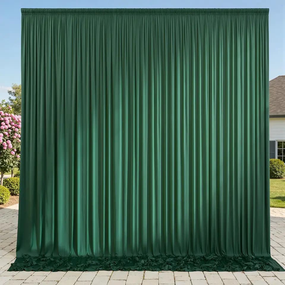 10ft x 10ft Wrinkle Free Hunter Green Backdrop Curtains for Parties, Polyester Photo Backdrop Drapes for Wedding Birthday Party Photography Background Photoshoot