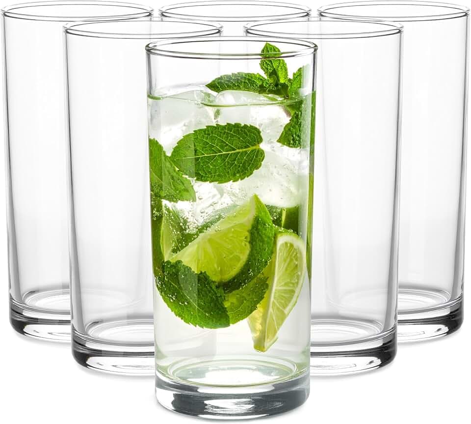 Glasmark KROSNO 1992 Gläser Set 6 Stück Trinkgläser Wassergläser 280 ml Transparent Spülmaschinenfest, Durchsichtig