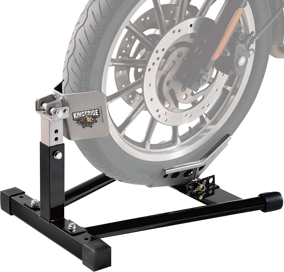 Heavy Duty Motorcycle Wheel Chock – Adjustable 16–21" Front Wheel Stand for Garage, Trailer & Truck – Motorcycle Parking, Wash, Transport & Maintenance Stand