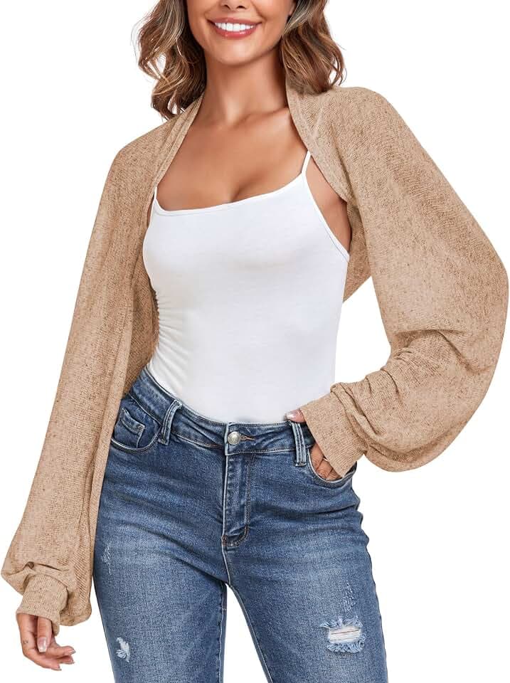 ZAFUL Women's Sheer Shrug Y2K Long Sleeve Cardigans 2026 Irregular Tie Front Bolera