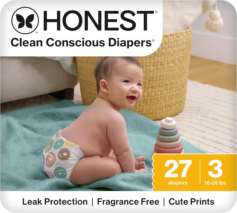 The Honest Company Daytime Diapers, Donut Grow Up, Size 3, 27 Count