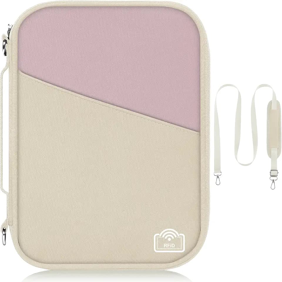 Family Passport Holder for Travel with RFID Blocking, Traveling Essentials Organizer Pouch Bag, Light Passport Wallet for Travel Must Haves Accessories for Women Men