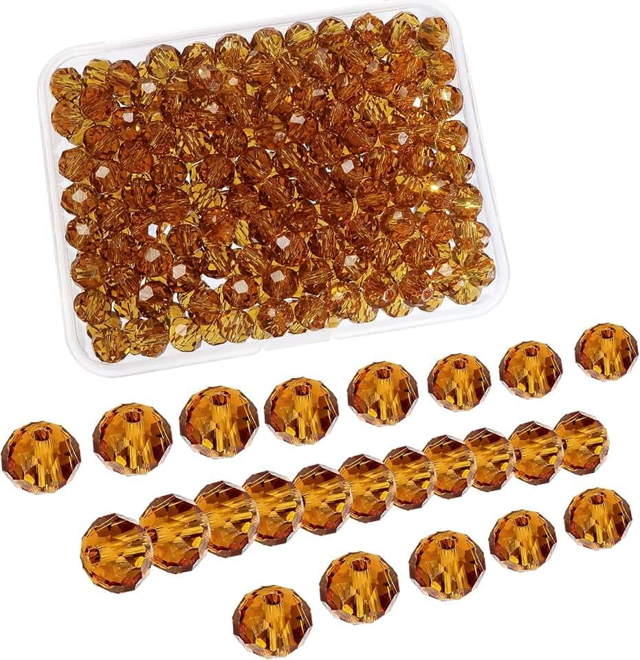 TOAOB 220 Stück 6mm Kristallperlen Braune Facettenperlen