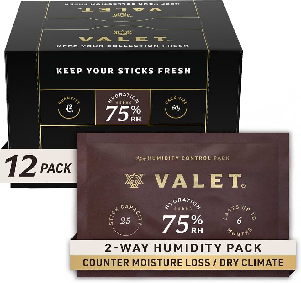 Valet 75% Two-Way Humidity Packs 12-Pack (60g) for Moisture Restoration