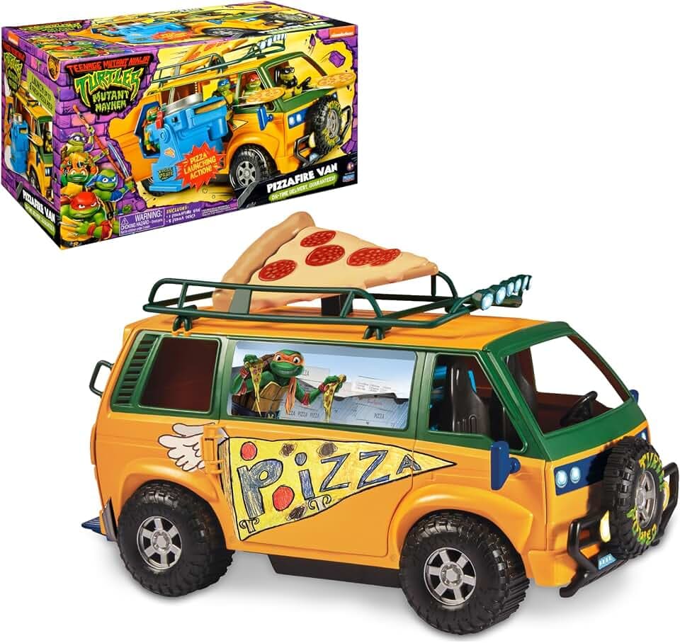 Giochi Preziosi, Ninja Turtles 2023 Chaos Mutant, Lieferwagen Pizzen der Ninja Turtles, kompatibel mit Allen Grundfiguren, für Jungen und Mädchen ab 4 Jahren