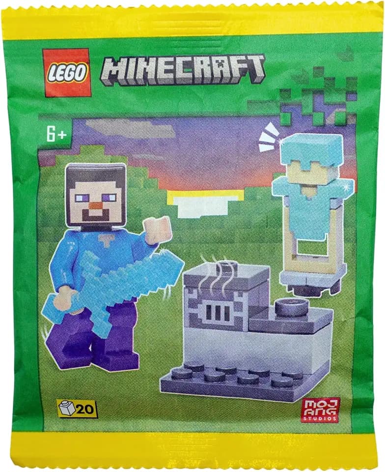 LEGO Minecraft: Steve Minifigure with Furnace and Diamond Armor
