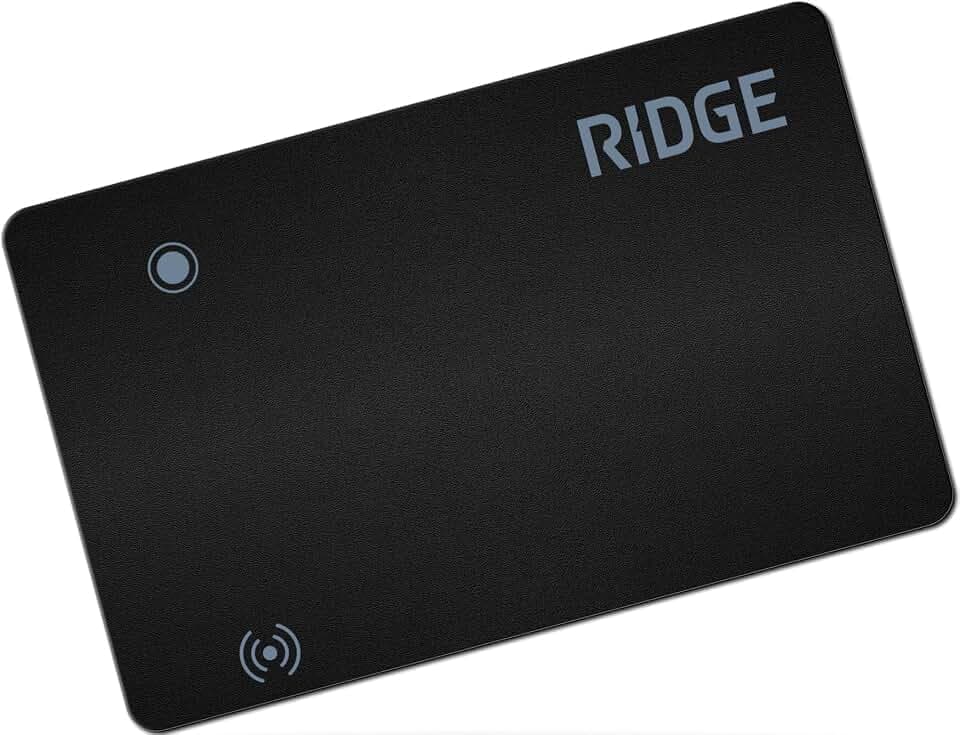Ridge Tracker Card Compatible with Apple Find My, Compatible with Android Slim Tracking Card - Wallet Finder, Item Locator for Luggage Tags, Passports, Phone - MFi Certified, IP68 Water Resistance