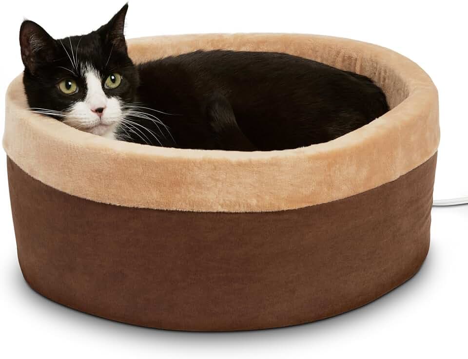 K&H Heated Cat Bed, Thermo-Kitty Bed Indoor, Safety Listed, Small 16in, 4W