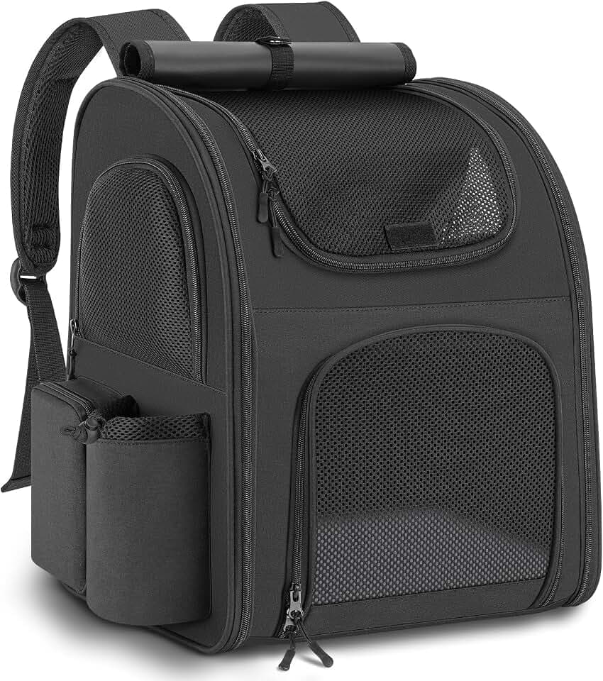 Hunderucksack bis 10kg, Katzenrucksack Hunde Rucksack, Schwarz