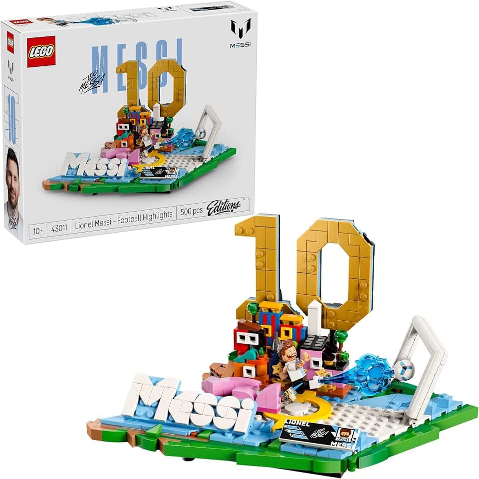 LEGO Editions Lionel Messi – Fußball-Highlights Spielzeug - 3D Modellbau mit Minifigur zum Sammeln - Kinderzimmer Deko - Geschenk für Jungen, Mädchen ab 10 Jahren und Erwachsene Sportfans - 43011