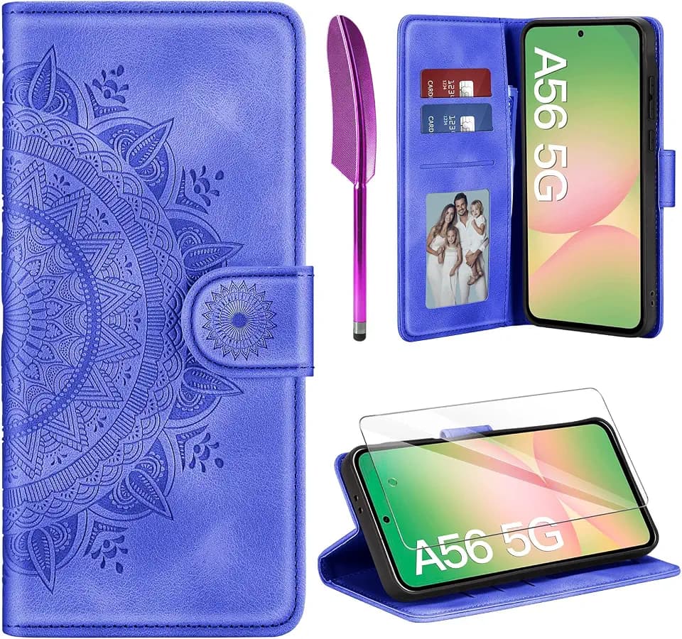 ivencase für Samsung Galaxy A56 5G Hülle und Schutzfolie, Lila