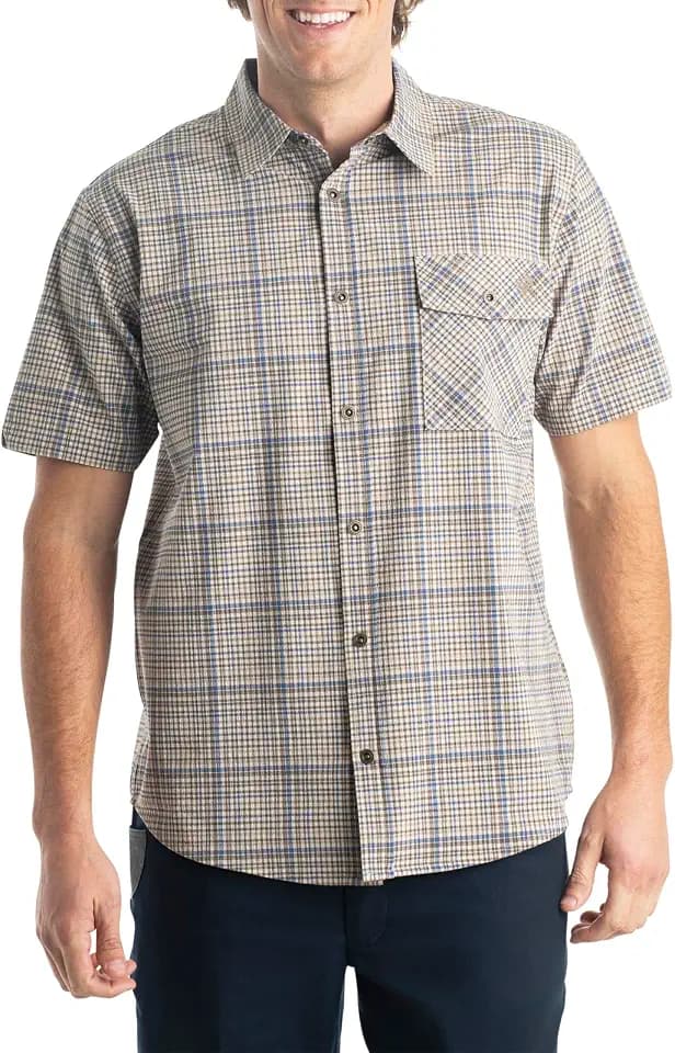 Legendary Whitetails Mens Plaid Short Sleeve Button Up Quick Dry Shirt
