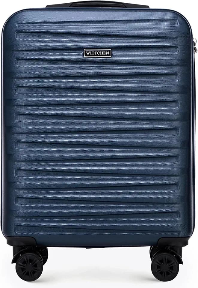 WITTCHEN Skyspeed Line Kabinenkoffer Kleines Kabinengepäck ABS Hartschalenkoffer Reisekoffer Rollkoffer Kleiner Koffer Trolley Kombinationsschloss Teleskopgriff Marineblau Lufthansa/Eurowings/Ryanair