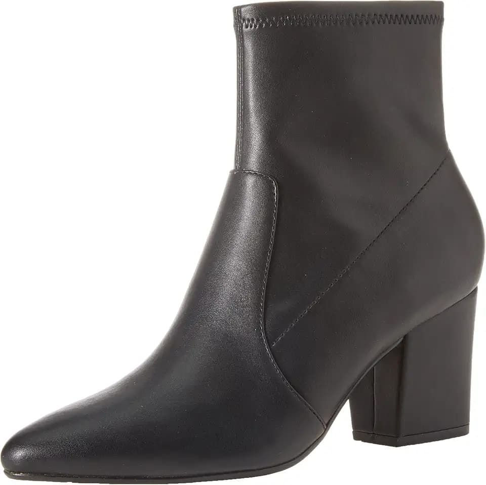 Amazon Essentials Women's Fitted Stretch Ankle Heel Boots with Pointed Toe