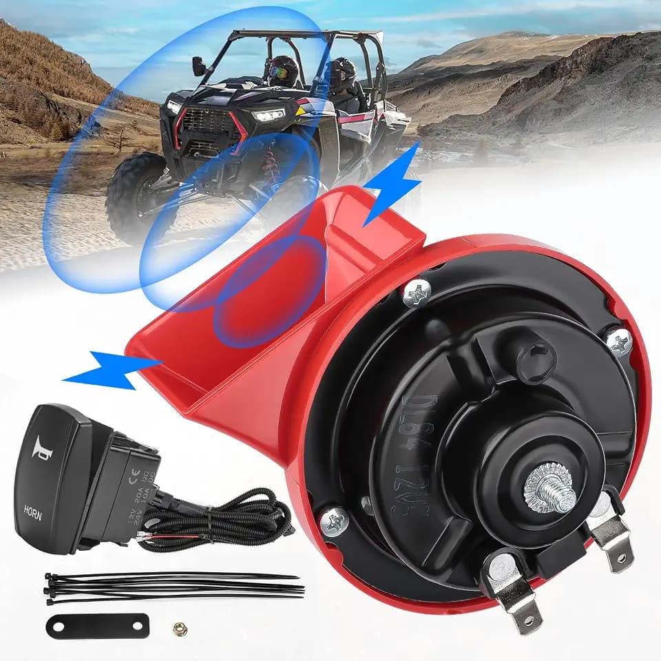 KEMIMOTO UTV ATV Horn Kit with Rocker Switch 12V Upgraded 105DB Loud