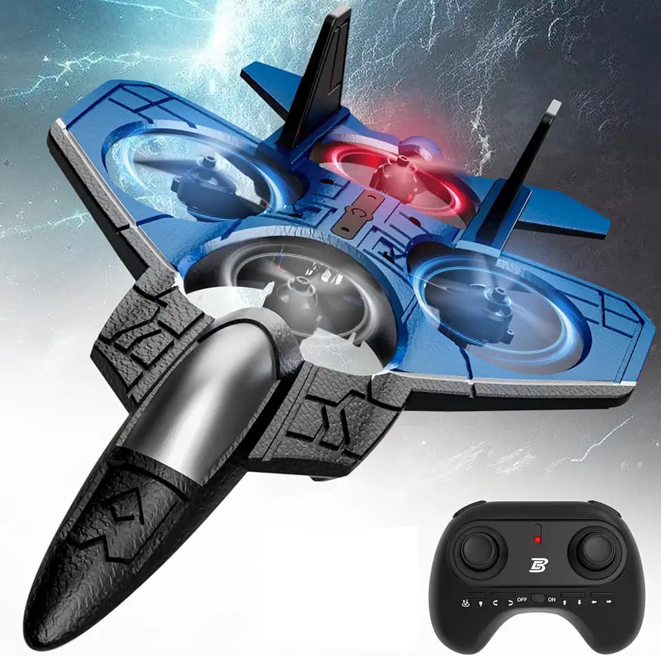 BEZGAR RC Plane丨Mini Drone, Remote Control Airplane for Adults & Kids, 360° Flip Fighter Jet Toys, Foam F22 Raptor Stunt Planes with 2 Batterys, Airplane Toy Gifts