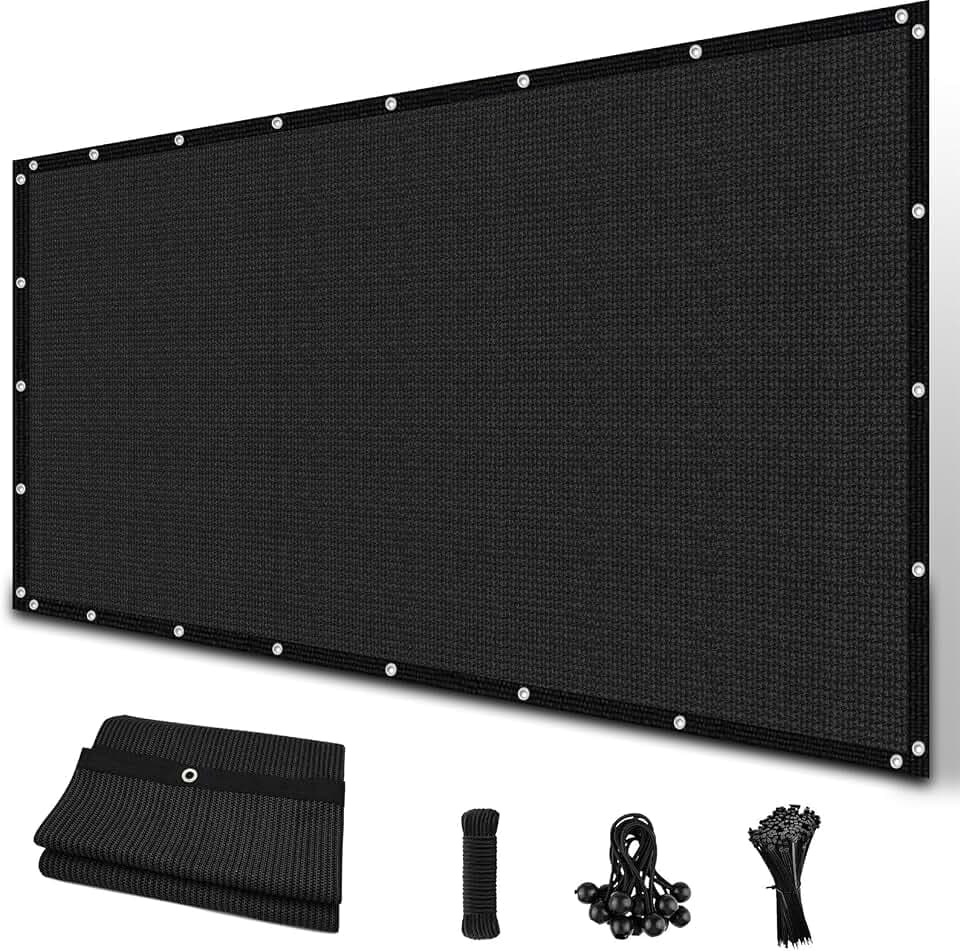 Amagenix 90% Shade Fabric Sun Shade Cloth with Grommets, 8' x 10' Pergola Replacement Shade Cover Canopy for Garden Outdoor Patio, Black (We Make Custom Size)
