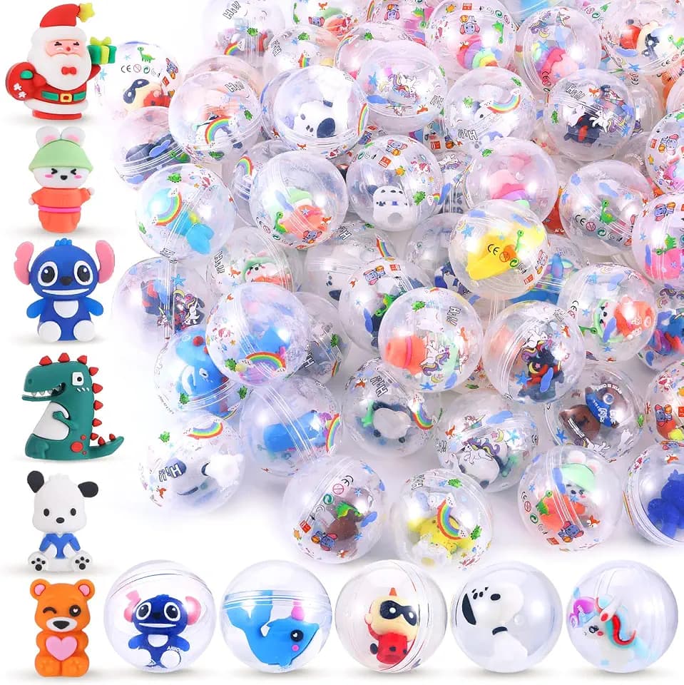 100 Pack Gumball Vending Machine Capsules Toys (45mm)