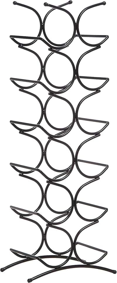 Amazon Basics Weinregal für 12 Flaschen, Schwarz, 24.9 x 16 x 67.8 cm