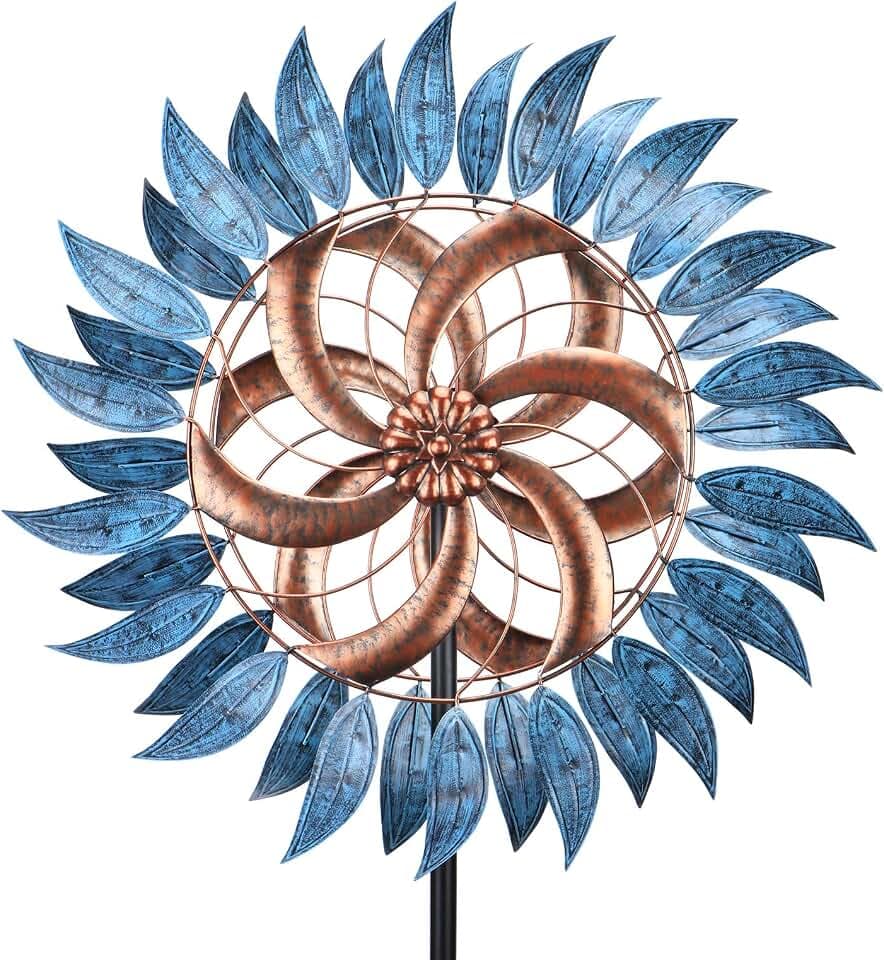 Garden Wind Spinners, Dual Rotation Metal Wind Sculptures Garden Lawn Decor