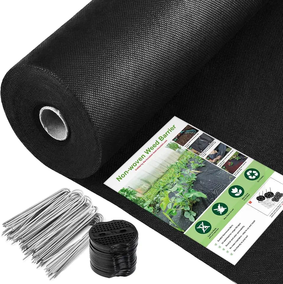 Non-Woven Thick Weed Barrier Fabric 4FT x 100FT, 3 oz Heavy Duty Weed Barrier Landscape Fabric, Ground Cover for Superior Weed Control, Easy Setup for Gardens, Landscaping, Flower Beds