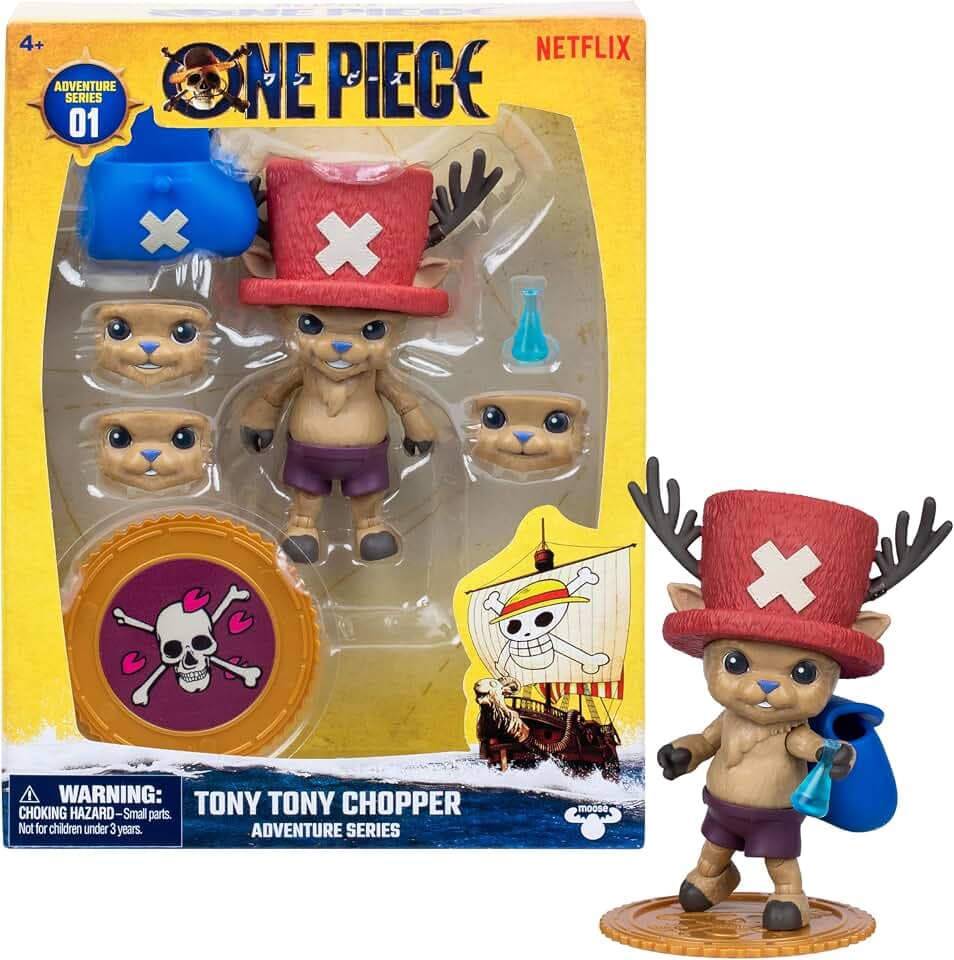 One Piece Tony Tony Chopper 4-Inch Action Figure, 6 Accessories