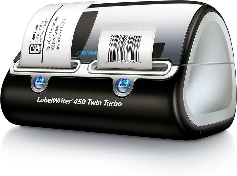 DYMO Label Printer, Label Writer 450 Twin Turbo, Direct Thermal Printer - Fast Printing, Home & Office Organization, Great for Labeling, Filing, Shipping, Mailing, Barcodes, and More