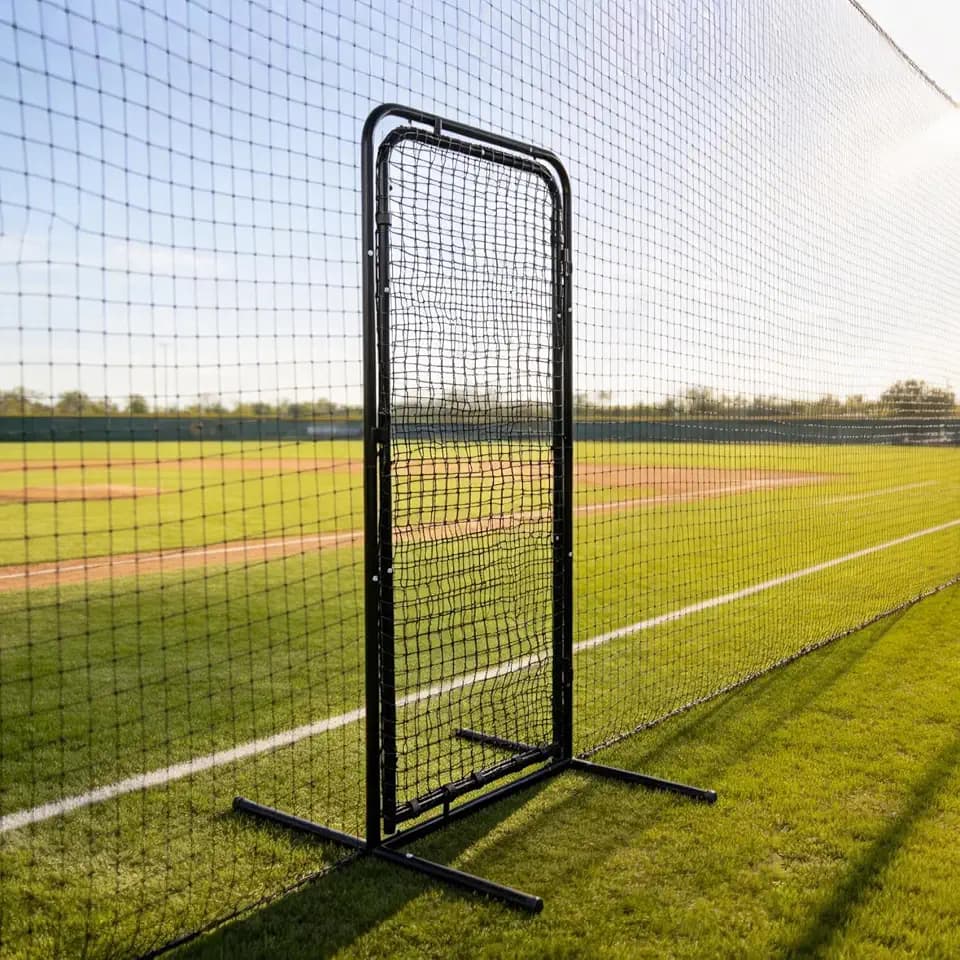2.8 X 6.3 ft Baseball Batting Cage Door, Heavy-Duty Steel Tube Freestanding Baseball Cage Door, HDPE Mesh, Multi-Locking Sturdy Frame, Recessed Installation, Ideal For Baseball Clubs & Sports Centers