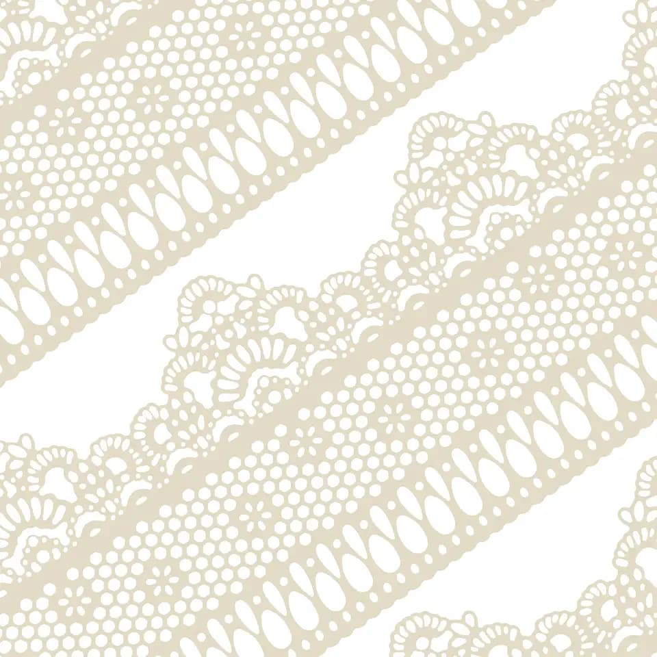 Edible Cake Lace Lattice with Small Daisy Ivory White 14-inch 10-piece Set