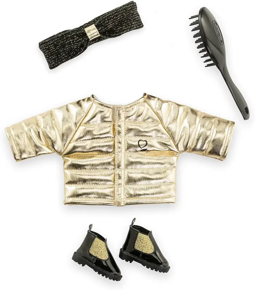 Couture Outfit Set, 5 Teile schwarz-goldenes Outfitset für alle 36cm MaCorolle Ankleidepuppen, ab 3 Jahren